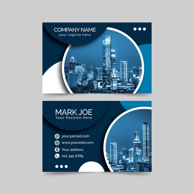 Template abstract business card with photo