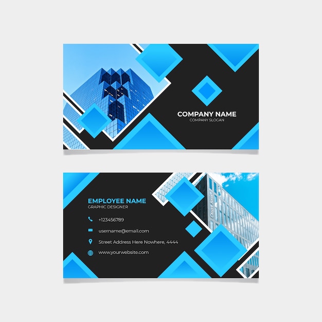 Template abstract business card with photo