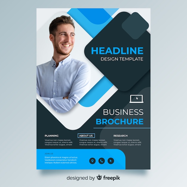 Template abstract business flyer with image