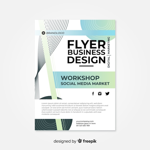 Free Vector template abstract business flyer