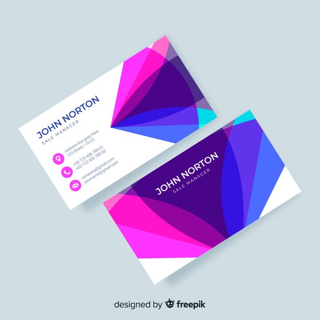 Template abstract colorful business card