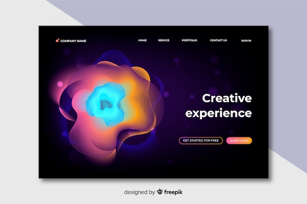 Template abstract colorful delusion landing page