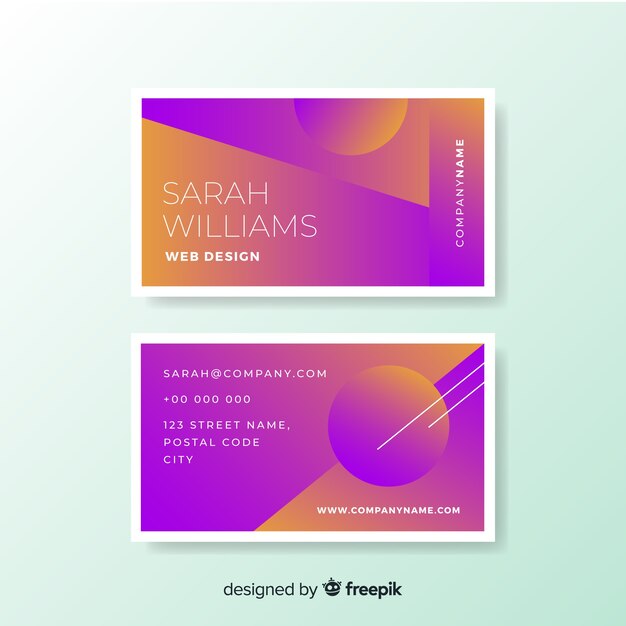 Template abstract gradient shapes business card