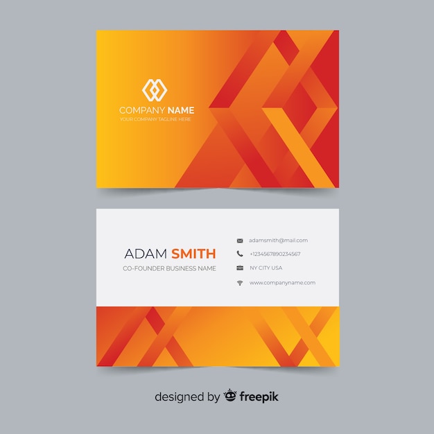 Template abstract gradient shapes business cardtemplate abstract gradient models business card