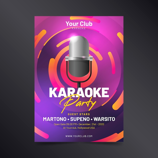 Template abstract karaoke poster