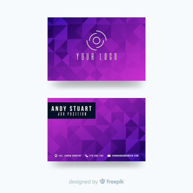 Free Vector template abstract polygonal business card