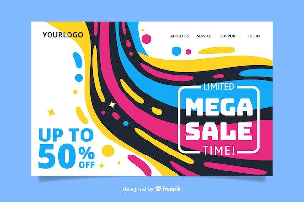 Template abstract sales landing page