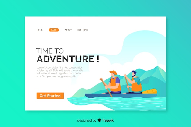 Template of adventure landing page