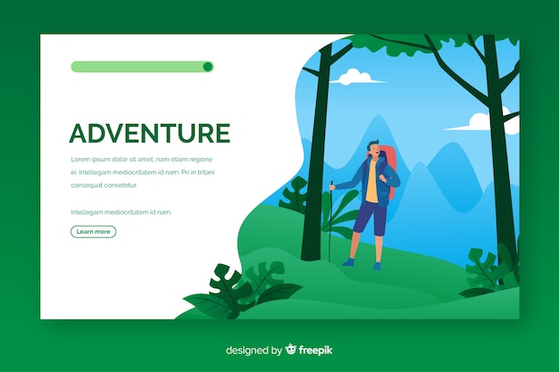 Template adventure landing page