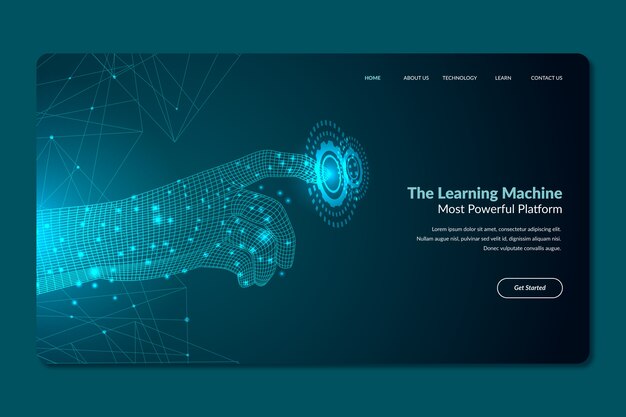 Template artificial intelligence landing page