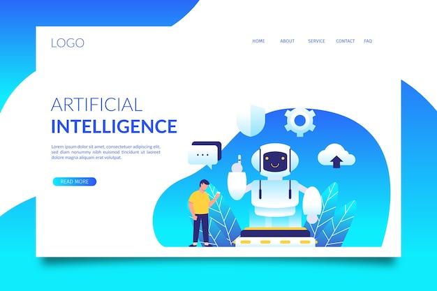 Template artificial intelligence landing page