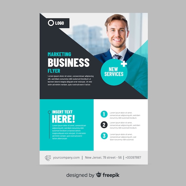 Template business flyer mosaic