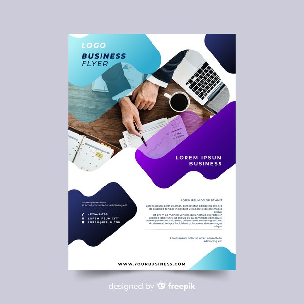 Template business flyer with image