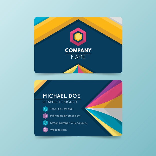 Template colorful abstract business card