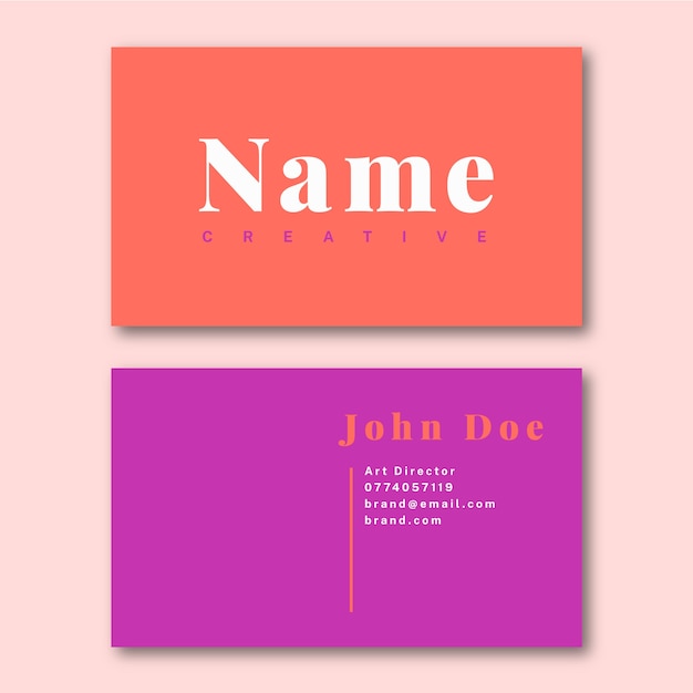 Template colorful minimal business card