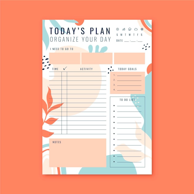 Template daily planner