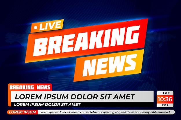 Template design live breaking news