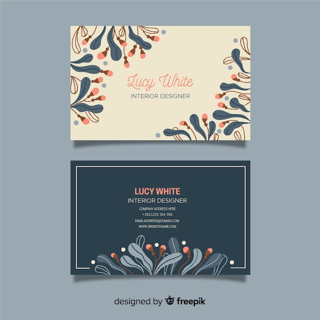 Template elegant floral business card