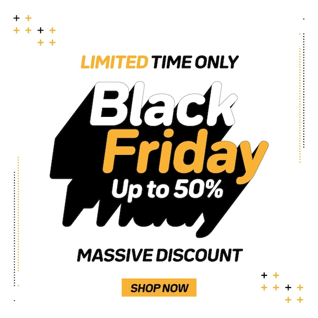 Free Vector template feed black friday up to 50 off