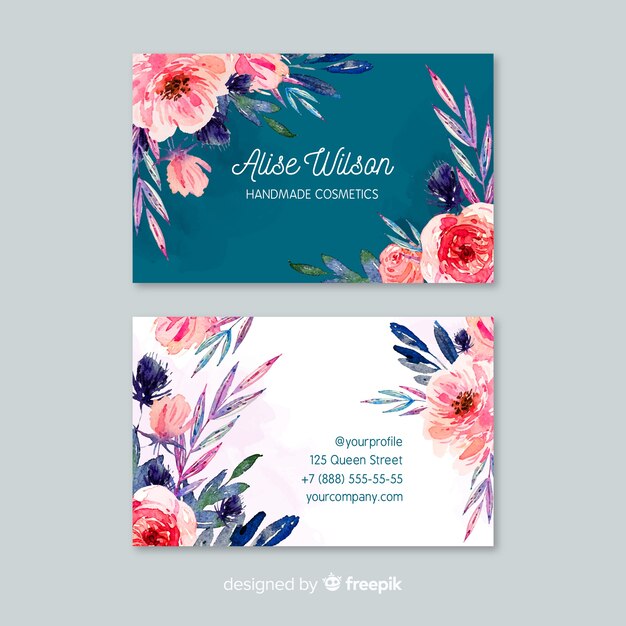 Template floral elegant business card