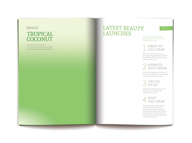 template for glossy cosmetic magazine.