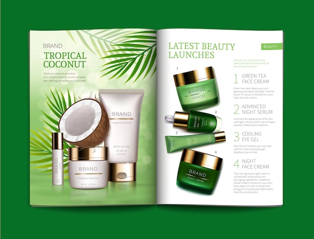 template for glossy cosmetic magazine. 