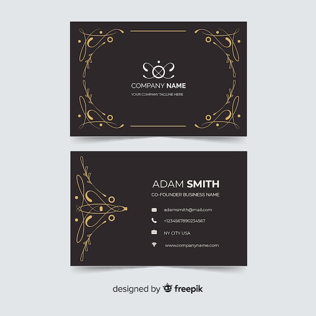 Template golden ornamental business card