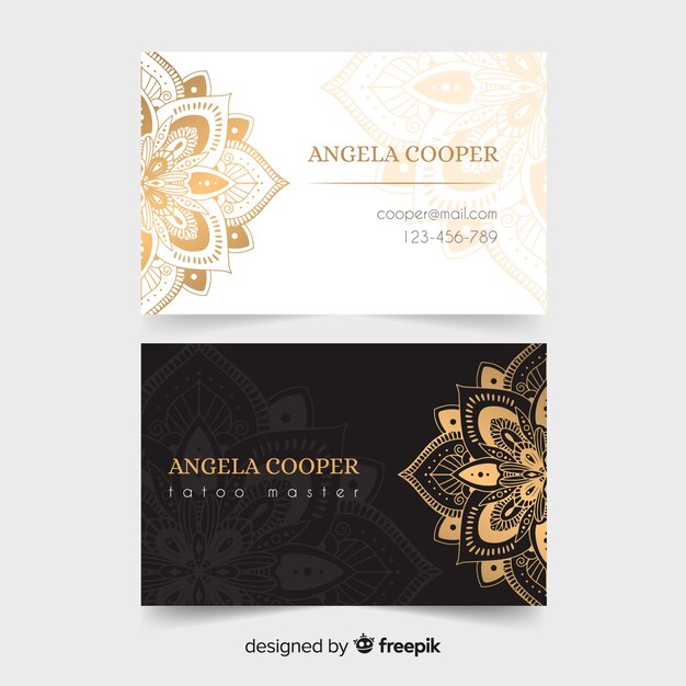 Template golden ornamental business card