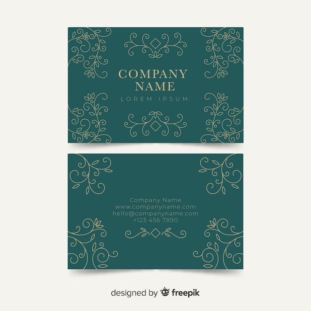 Template golden ornamental business card