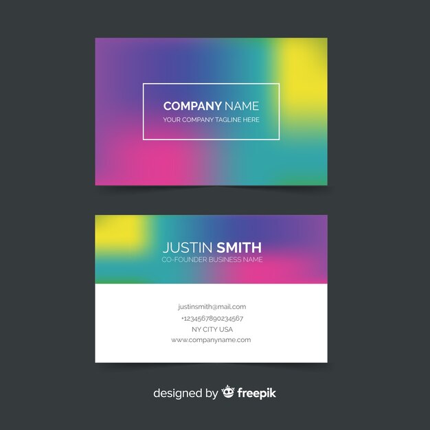 Template gradient business card