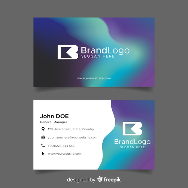 Template gradient business card