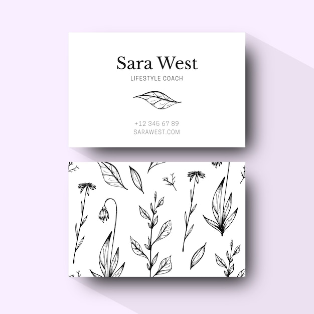 Free vector template hand-drawn realistic business card