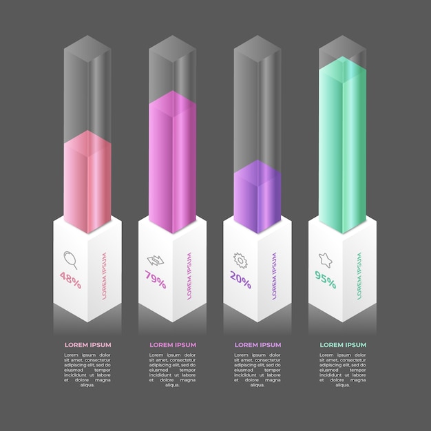 Template infographic 3d bars