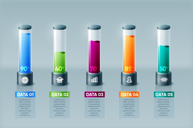 Template infographic 3d bars