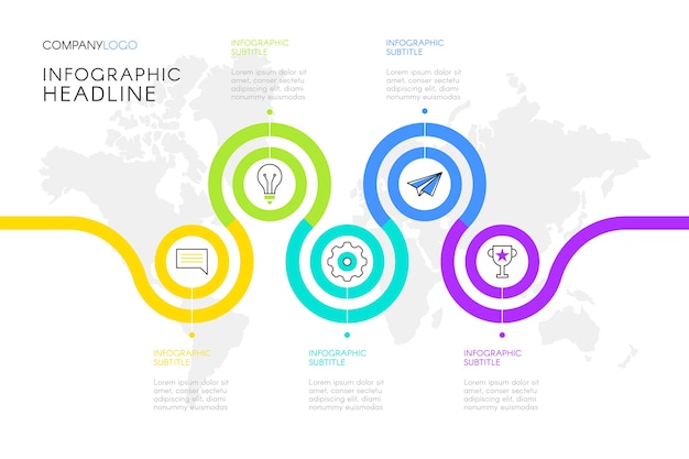 Template for infographics with steps