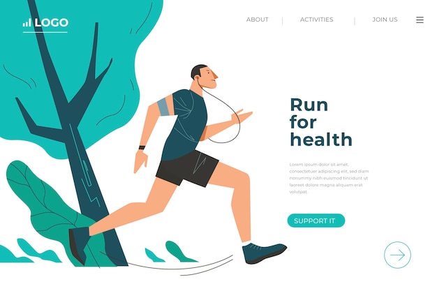 Template landing page outdoor sport