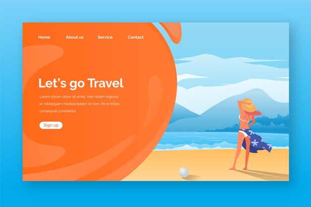 Template landing page travel