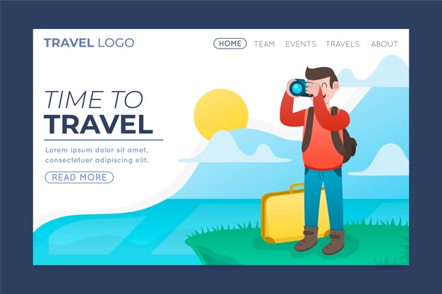 Template landing page travel