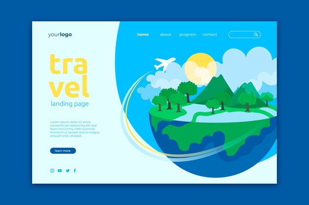 Template landing page travel