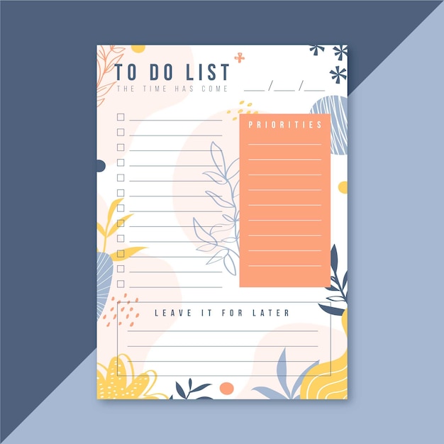 Template to do list