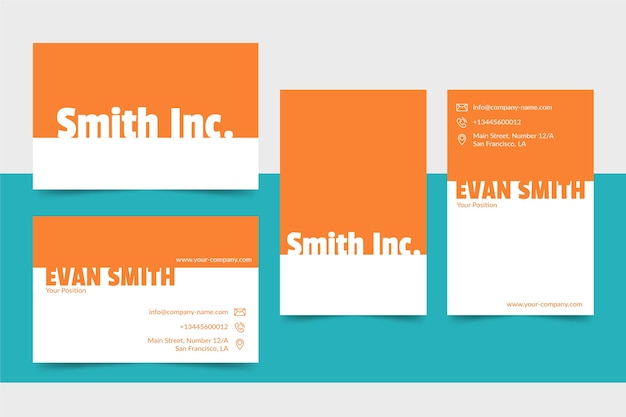 Template minimal colorful business card