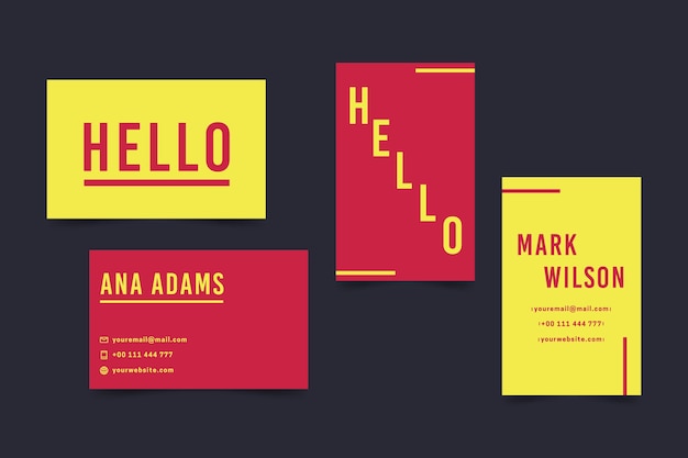 Template minimal colorful business card