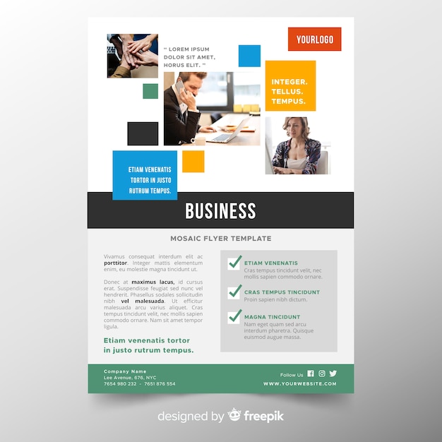 Template mosaic business flyer