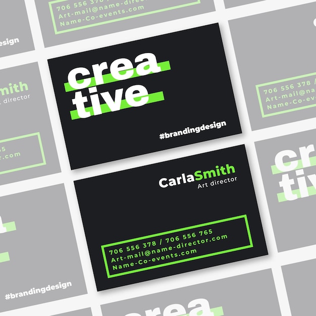 Free vector template for neon business cards