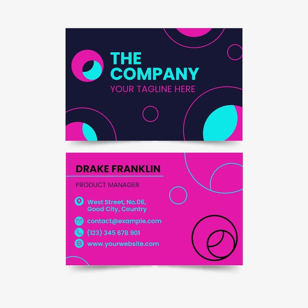 Template for neon business cards