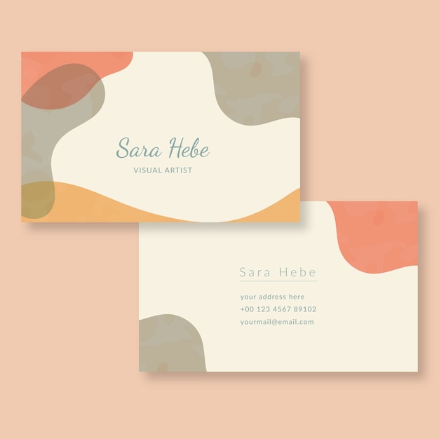 Template pastel-colored stains abstract business card