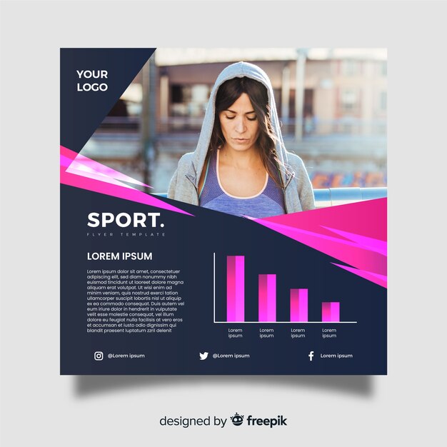 Template sport flyer with image