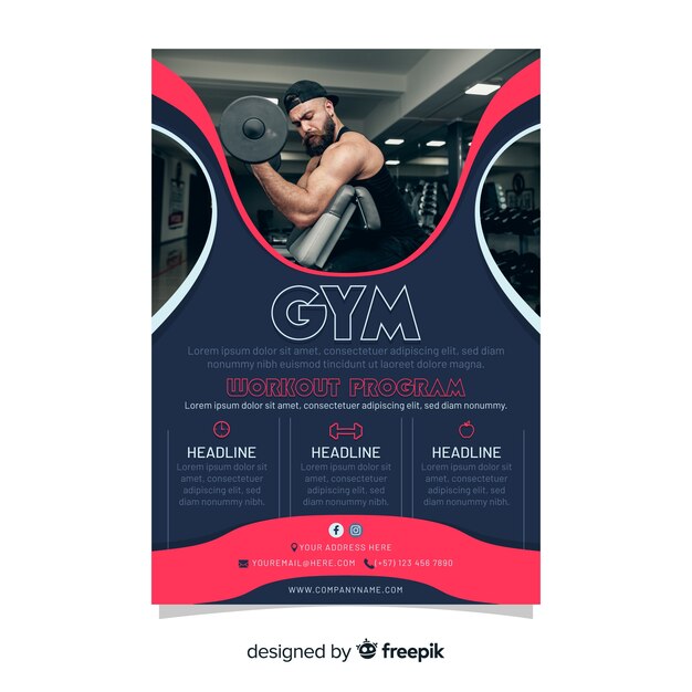 Template sport flyer with photo