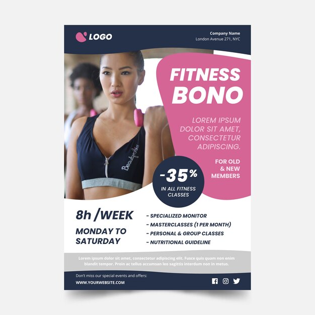 Template sport flyer with photo