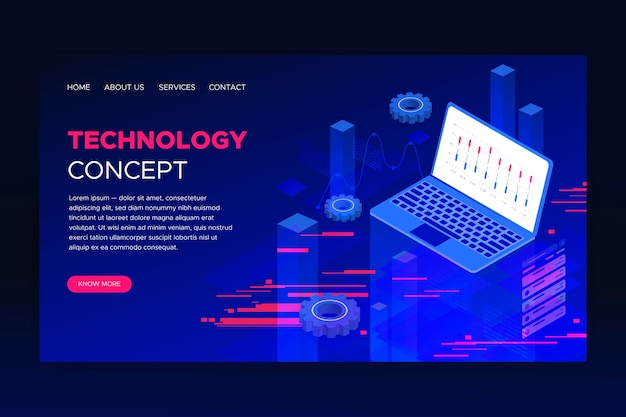 Template technology concept landing page